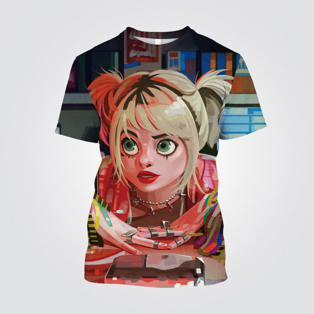 Cosplay Suicide Squad ISEKAI Harley Quinn Joker 3D T-Shirts Adult Kids  Sport Top