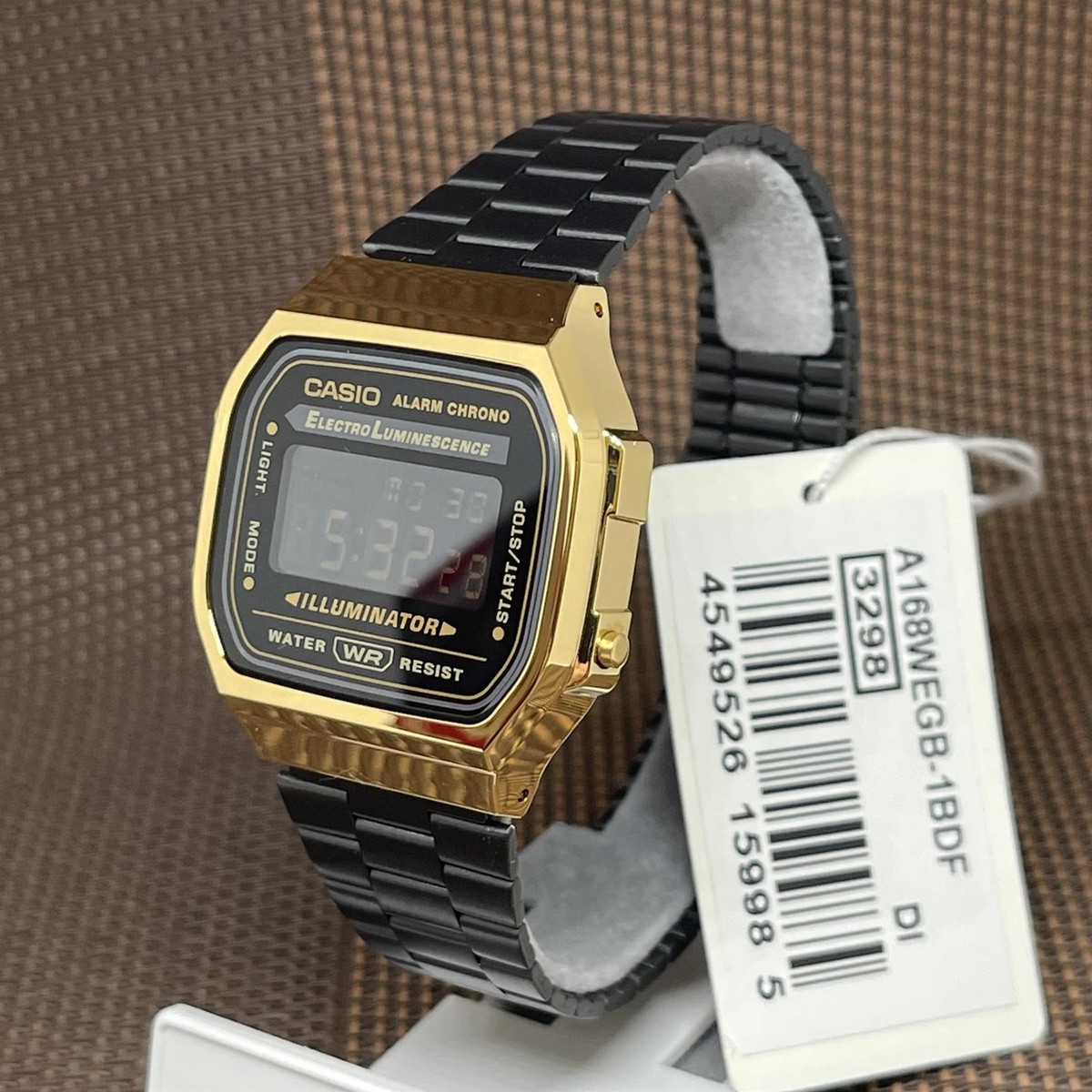 Casio A168WEGB-1B Vintage Series Black Stainless Steel Gold Casio A168WEGB-1B Vintage Series Black Stainless Steel Gold