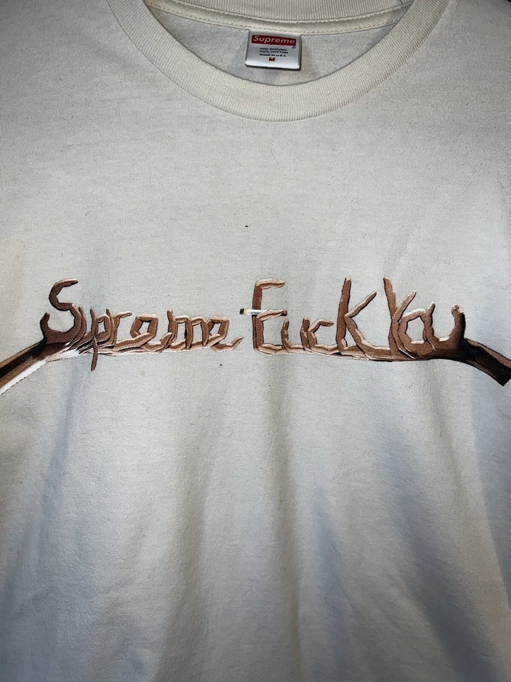 Camiseta Supreme F**k F You FW18 Marfil Para Hombre Talla L Grande Bogo - Usada Foto 2 de 3