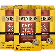 3 Pack - Twinings Earl Grey Extra Bold Tea - Citrus & Bergamont - 20 Count