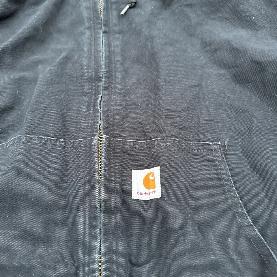 Chaqueta Carhartt Duck J140 Negra De Colección Con Capucha Para Hombre 4xl Buen Estado Hecha en EE. UU. Foto 2 de 4