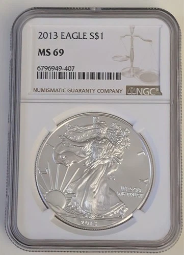 2013 EAGLE S$1 SILVER DOLLAR NGC MS69 BROWN LABEL SKU 6796949-407