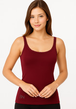 Women`s Plain MODAL Vests Stretchy Laced Strappy Vest Cami Tank Top