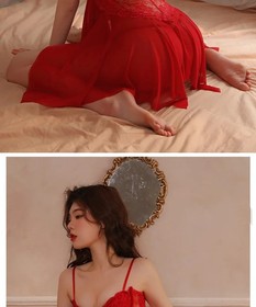 New Pink Lingerie Sexy Women Transparent Babydoll Lace Teddy Dress