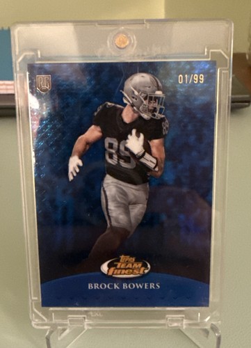 2024 Topps Finest - Team Finest Brock Bowers #TF-9 Blue Refractor 1/99 (RC) FOP