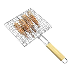 1PC Grill BBQ Net Barbecue Grilling Basket Steak Meat Fish Vegetable Holder Tool