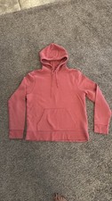 Michael Kors Women's Coral Pink Pullover Hoodie Sweatshirt Drawstring Pockets L