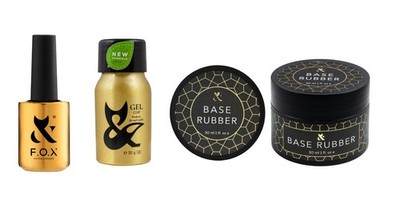 F.O.X Rubber Base Coat, Base Strong, Top No Wipe, Top Steel FOX LED/UV