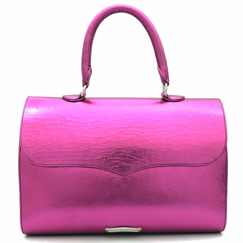 Chrome Hearts Metallic Leather Rhodium DOC ADAMS Dog Adams Handbag