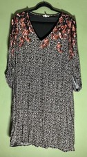 Maurices Plus Size XXL Black Floral Smocked Waist Knee Length Dress