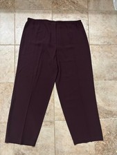 Eileen Fisher Petite Stretch Technical Trousers Womens Size PL Wide Leg Plum