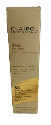 NIB  Clairol Soy Complex Premium Creme Permanent Color Medium Golden Brown 3G