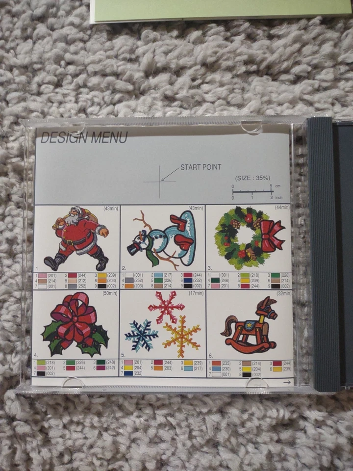 Tarjetas de memoria Janome impresiones Navidad 1 diseño bordado con folleto Foto 4 de 4