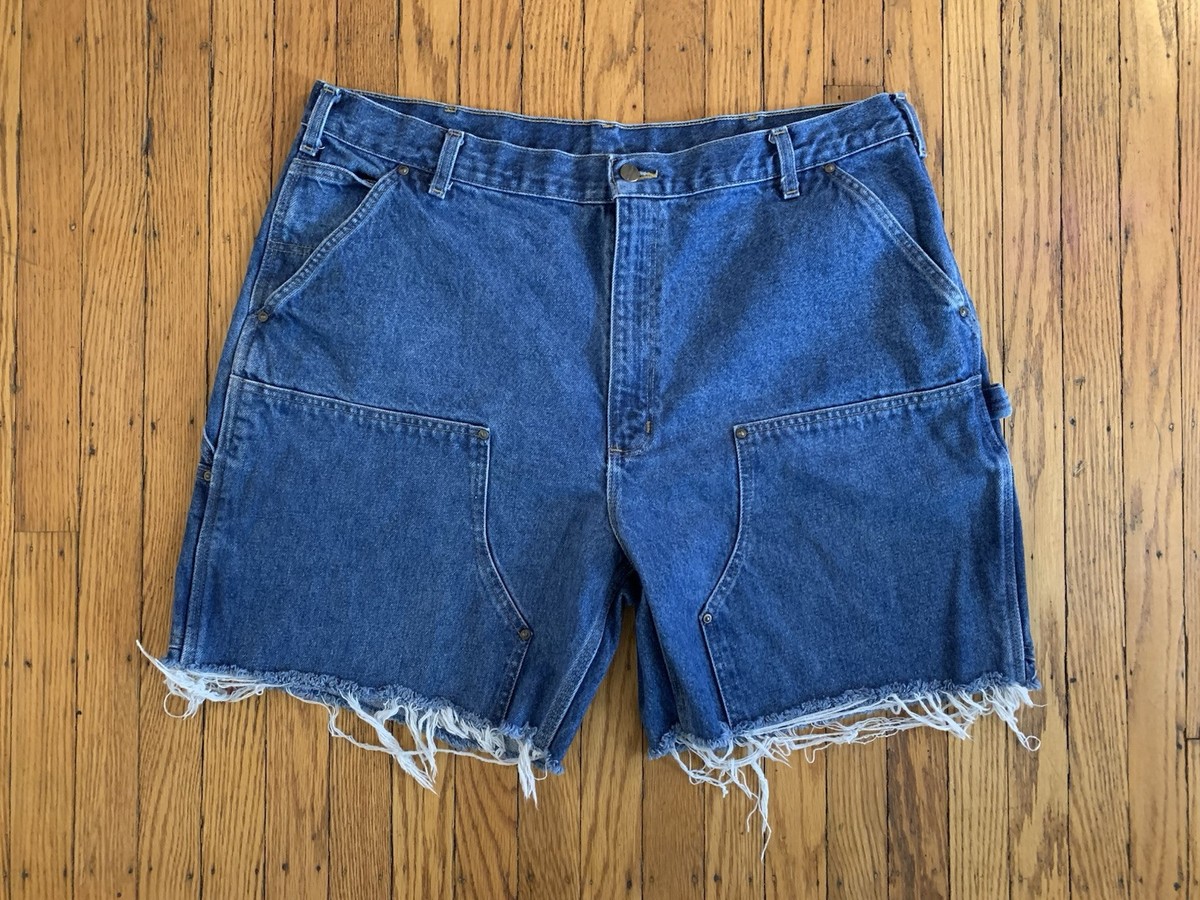 パンツ CARHARTT DOUBLE KNEE DENIM SHORTS W34 Carhartt Work In Progress: Blue Double Knee Denim Shorts