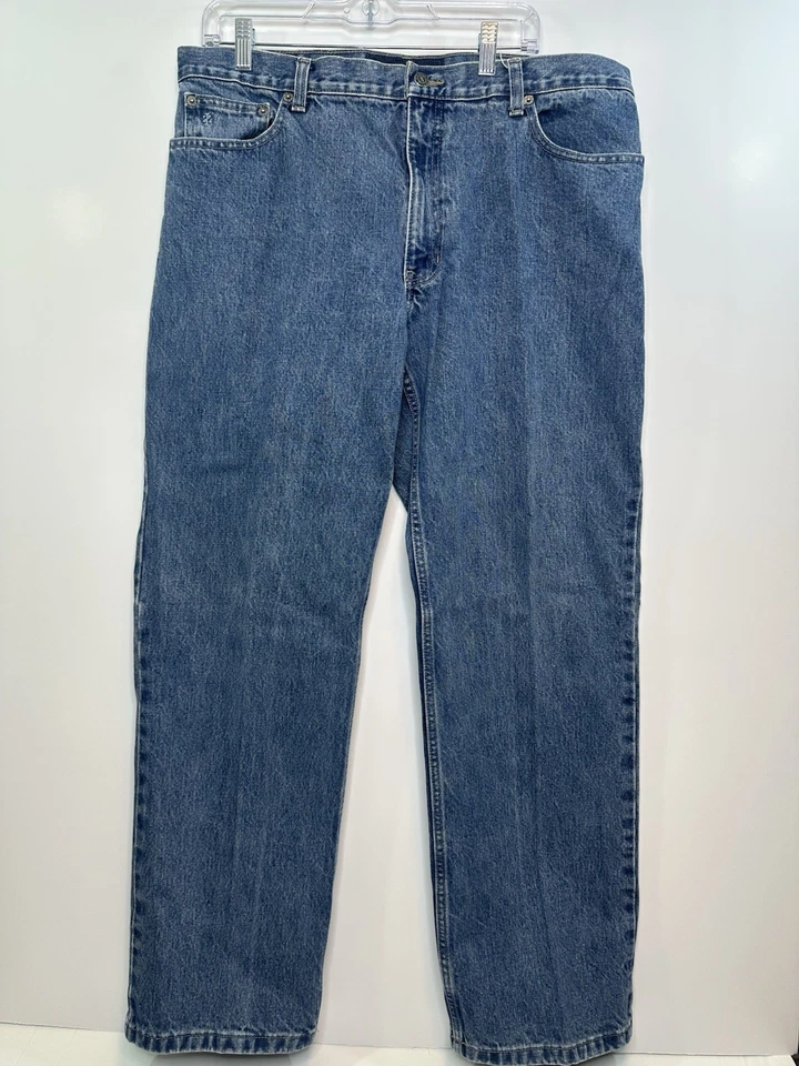 IZOD 牛仔经典版型男式蓝色牛仔直筒 38x32 100% 棉 — 第 2/4 张图片