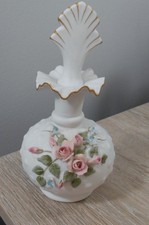 Vintage Lefton Perfume Decanter Bottle Pink Roses #842