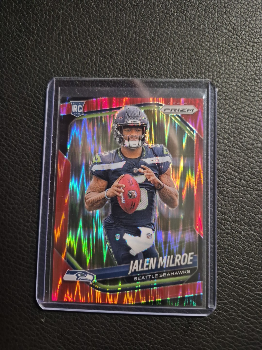 2025 Panini Prizm - Jalen Milroe #317 Red Flash Prizm Seattle Seahawks Rc