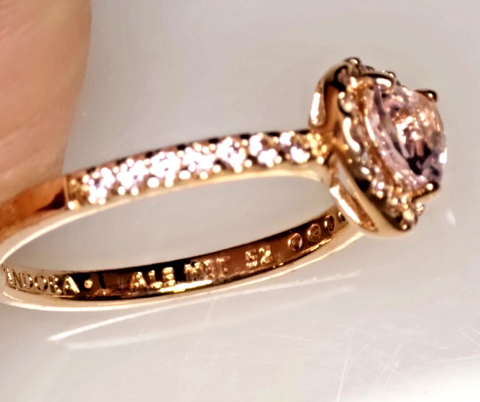 Pandora Ring "Funkelndes Erhabenes Herz rosa" 14k rosévergoldet Gr. 52 188421C01 - Bild 4 von 4