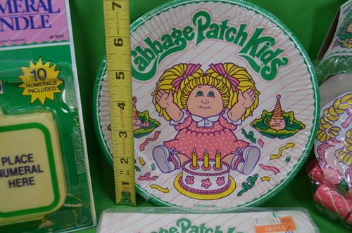 VTG 1980s Cabbage Patch Kids Birthday Party Supply Napkin,Plates,Candle,Blowouts - Picture 3 of 7