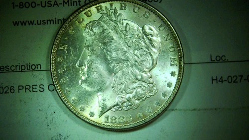 1883 US MORGAN SILVER DOLLAR GEM BRILLIANT UNCIRCULATED ORIGINAL SURFACES