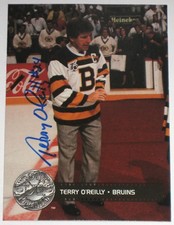 TERRY O’REILLY SIGNED 91-92 PRO SET BOSTON BRUINS CARD AUTOGRAPH AUTO!!