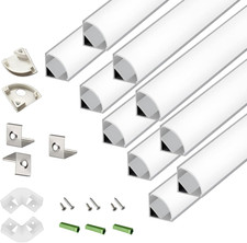 10-Pack 3.3FT 1Meter V Shape LED Strip Aluminum Channel Diffuser System, Extrude