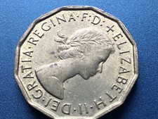 1967 Elizabeth II British uncirculated threepenny - Brass  3d (Res. stk)UNC