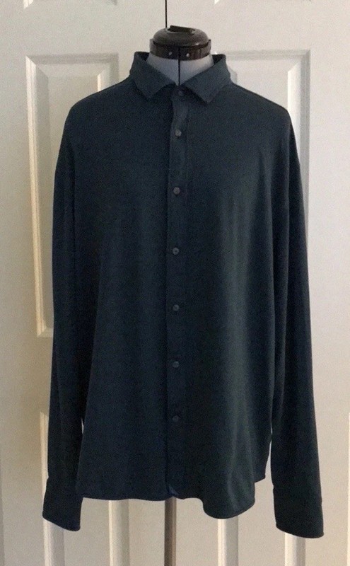 UNTUCKit Teal Dark Green Performance  Long Sleeve Shirt XL