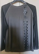 Da Hui Rash Guard XXL Black Gray Long Sleeve Spandex Polyester 21" pit to pit