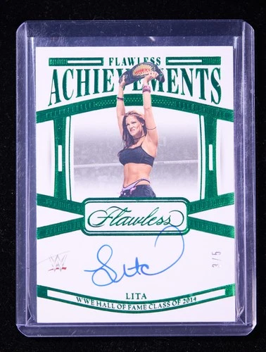 Lita 2024 Panini Flawless WWE #FA-LTA Achievements Auto Emerald 3/5 [don
