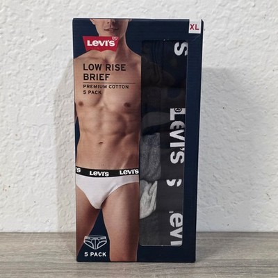Levis Mens Low Rise Briefs 5 Pack Premium Cotton Assorted Colors Size XL HMBF501
