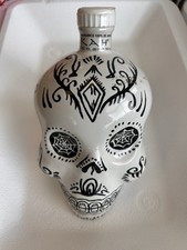 Empty KAH Tequila White Ceramic Sugar Skull B...