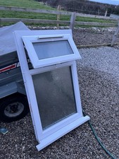 UPVC White Window with Top Opening Includes Sill. 65cm by 111cm Length