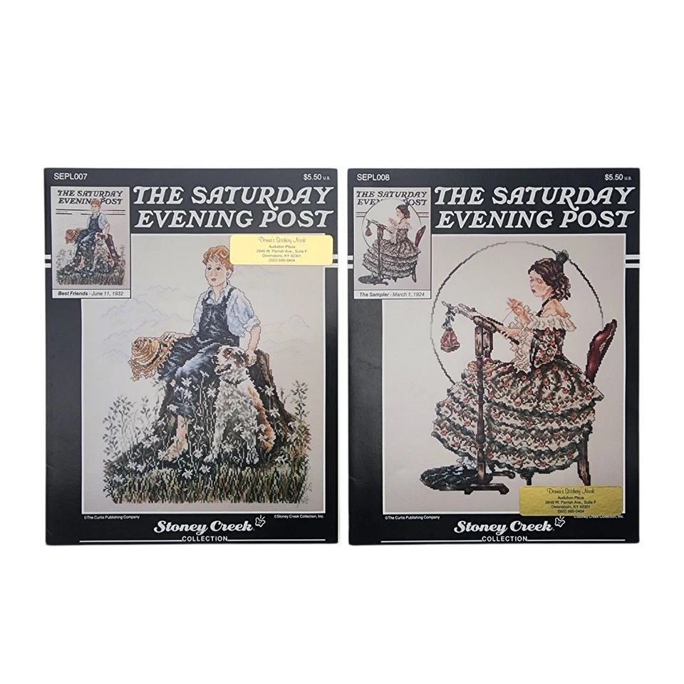 5 Norman Rockwell Saturday Evening Post Cross Stitch Leaflets Stoney Creek Lot - Image 4 of 4