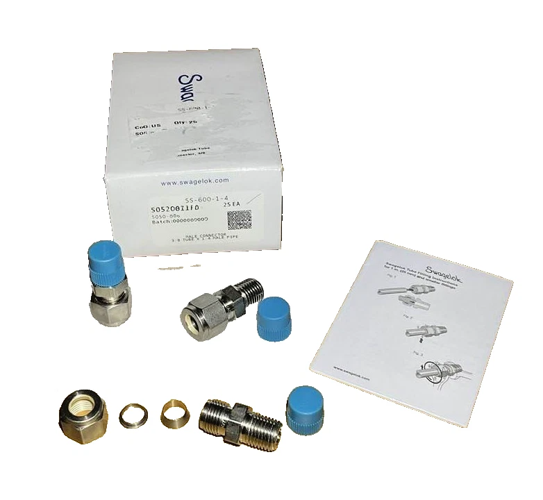 SS-600-1-4 Swagelok Connector Fitting 3/8" Tube OD x 1/4" Male NPT (Lot of 25) - Image 2 of 2