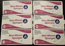 6 NEW Dynarex 3254 Non Woven Gauze Sponges  4 x 4 Non-Sterile 4-ply 200 Each