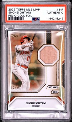 2025 Topps MLB MVP Collection Shohei Ohtani Gold Foil Relic /50 #3-R