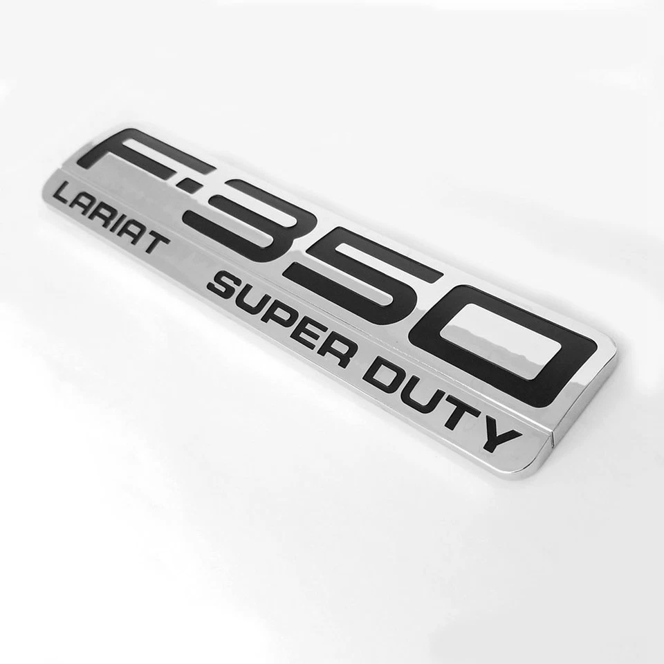 5 OEM 7,3 L POWERSTROKE + F-350 Lariat SUPER DUTY emblema se adapta a insignia F350 cromo Foto 2 de 4