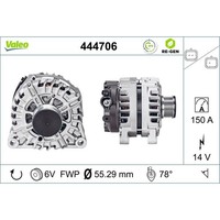 Lichtmaschine Generator 14 V 150 A Ø 54 Mm Valeo FüR U.A. Peugeot 308