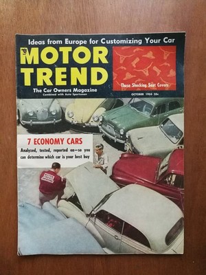 Motor Trend Magazine October 1953 Austin A-40 Hillman  Ford Zephyr  Morris Minor