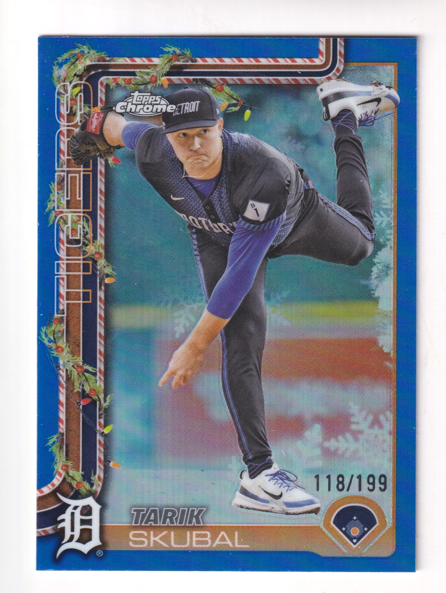 2025 Topps Holiday BLUE CHROME REFRACTOR #HC74 TARIK SKUBAL 118