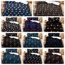 3D Cartoon Space Planet Rocket Pattern Quilt Cover Duvet Cover Comforter set