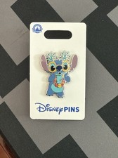 Disney Pin 2022 Stitch Wearing Pineapple Glasses and Hawaiian Flower Lei
