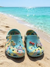 Crocs Kids Classic Marbled Clogs Blue Pink Ye...
