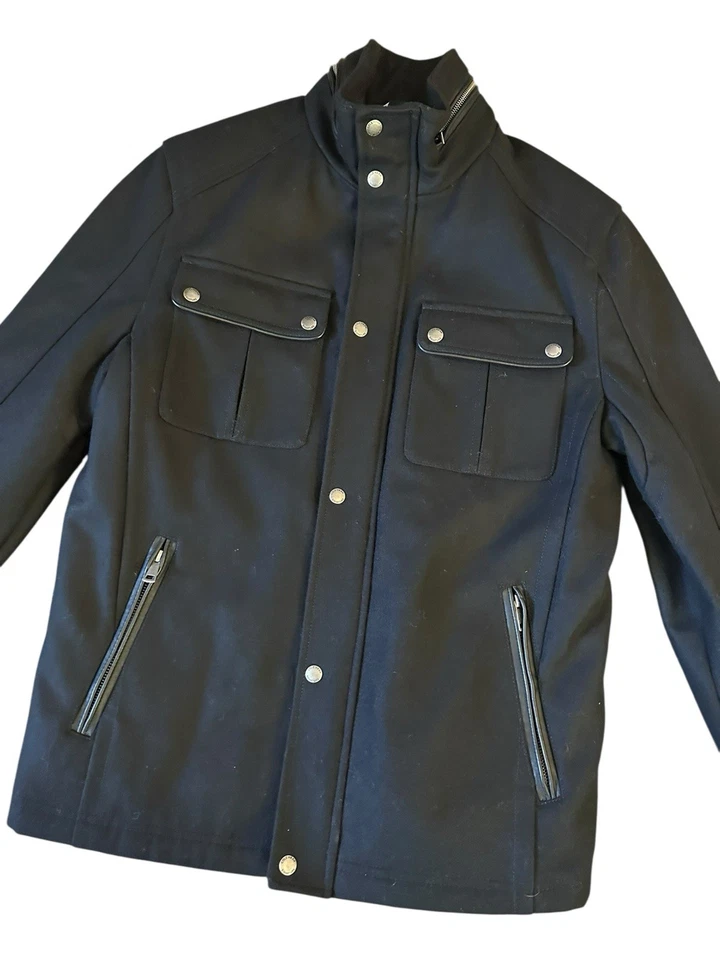 Cole Haan Signature Melton Wool Insulated Black Men's Jacket M - Image 3 of 4