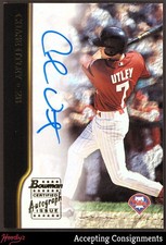 2002 Bowman Autographs #BACU Chase Utley ON CARD AUTO PHILLIES