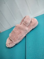 RACHEL Rachel Roy Women's Plush Slingback Slippers Faux Fur Pink Size L 9-10