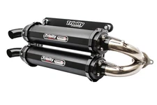 Dual Cerakote Black Aluminum Slip On Exhaust Trinity Racing TR-4173S-C2
