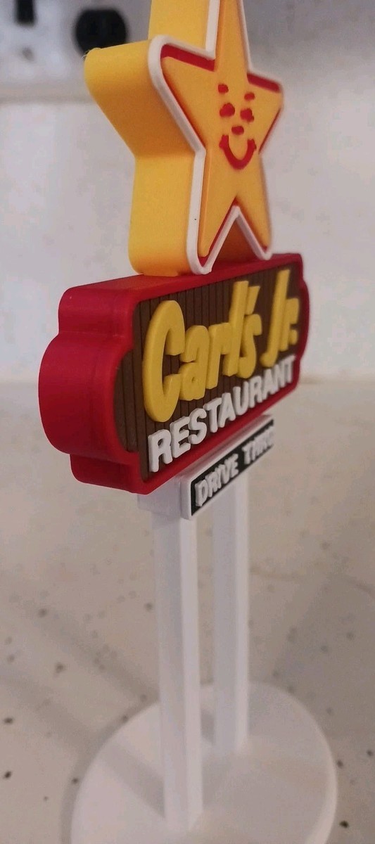 Carl's Jr Mini Sign 1980s Las Veges,NV Fan Art Diorama Display 6.5