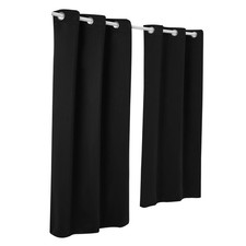 Blackout Curtains 63 Inch Length 2 Panels Set 42 Wide Each Grommets Black